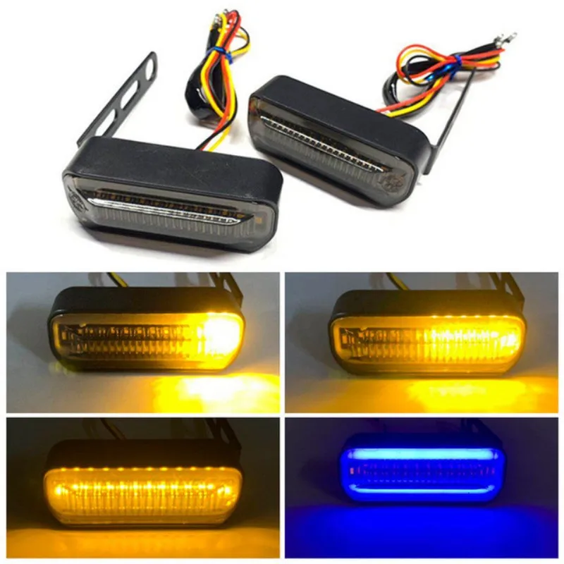 

2Pcs Motorcycle Daytime Running DRL Lights Electric Bike DC 12V LED Sequential Flowing Motorbike Turn Signal Light