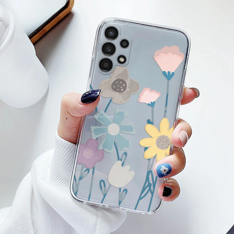 Floral Transparent Soft Silicone Phone Case - Flower TPU Cover