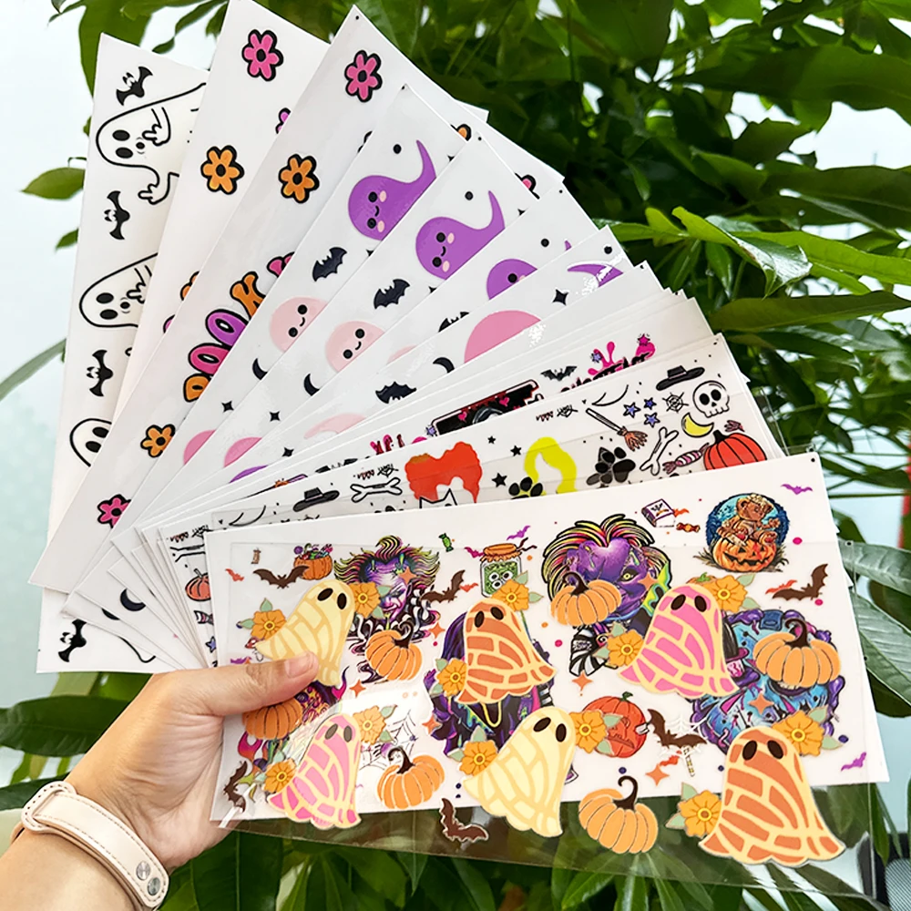 자체 접착 16 OZ UV DTF 랩, 무작위 디자인, 재고 리비 컵 데칼, 배송 준비 완료