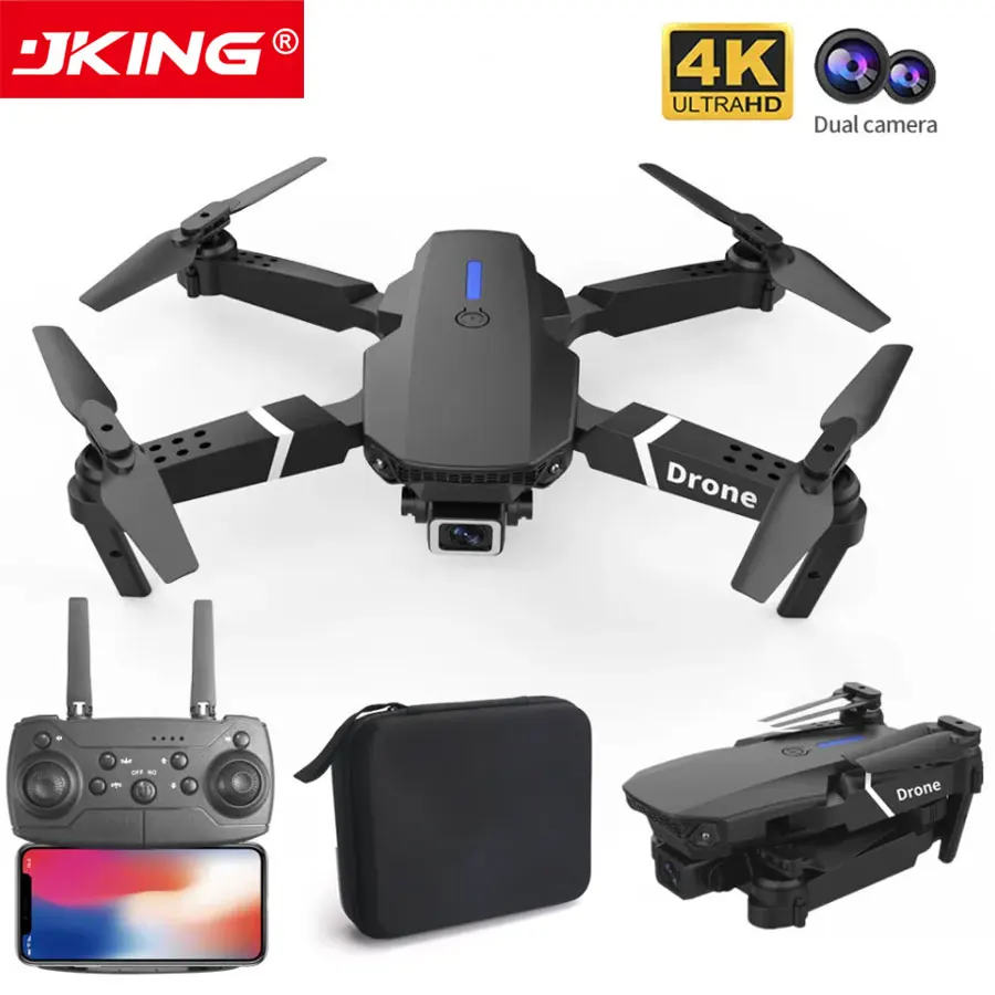 Профессиональный Дрон JKING E88Pro RC 4K с широкоугольной двойной HD-камерой 1080P, складной Радиоуправляемый вертолет, Wi-Fi, FPV, передник для удержания высоты, продажа