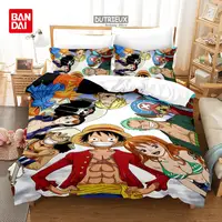 Bandai – ensemble de literie une pièce, dessin animé japonais, housse de couette Luffy, simple, Double, grande chambre à coucher, décoration de lit 2
