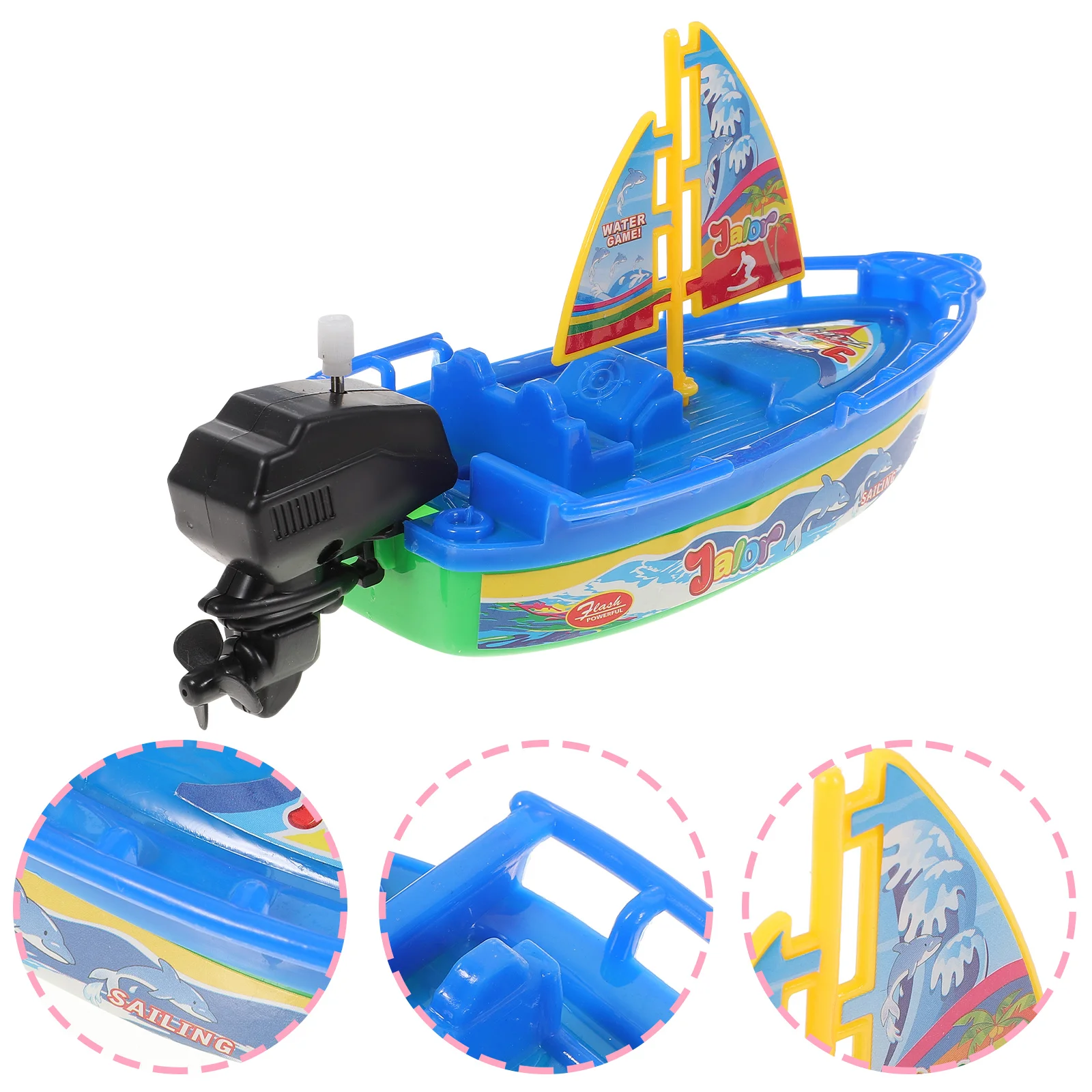 

2Pcs Bath Toy Little Boat Wind-up Toy Water Sprayer Toy Plastic Tugboats for Bathtub (Random Color)