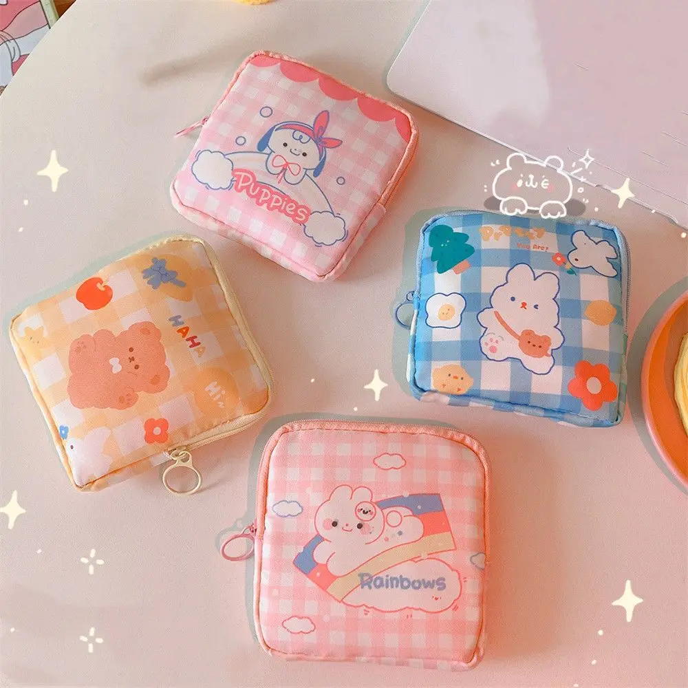 1Pcs Waterproof Sanitary Pads Pouch Tampon Napkin Storage Bag Coin Purse Bag Travel Makeup Lipstick Kawaii Data Cables Organizer