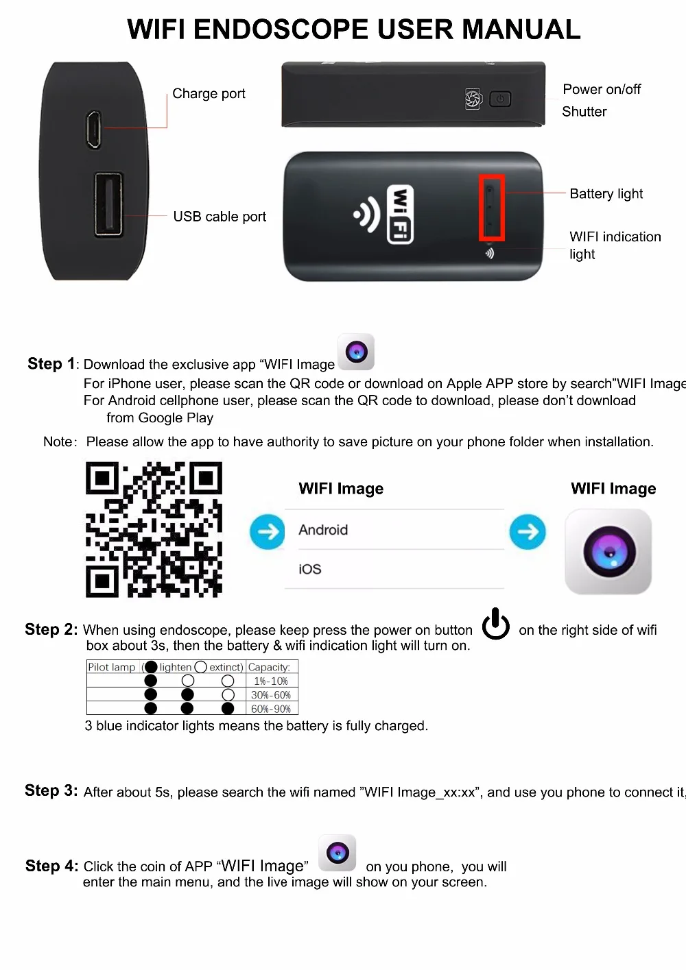 Wifi Transmitter Box for USB Endoscope Camera Borescope 1200P 720P 480P Resolution Compatible with Android iOS Device