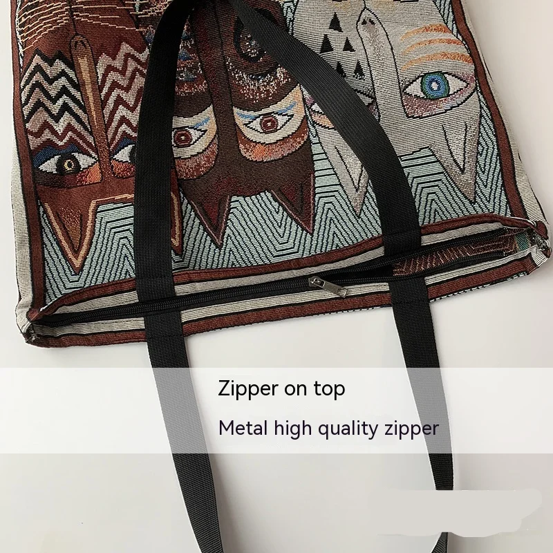 Bedrukte canvas tote tas grote schoudertas voor dames_voghion.com