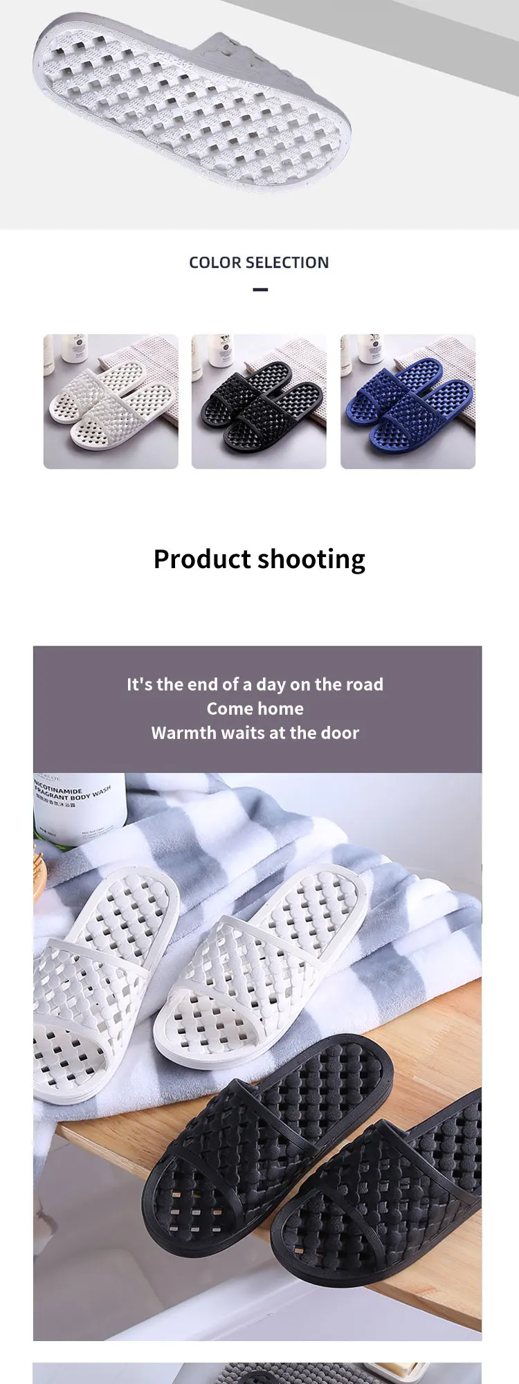 Men's Bathroom Non-slip Flip Flops Bath Slippers Indoor Home Summer Soft Comfortable Couple Family Flat Shoes Hotel Sandals