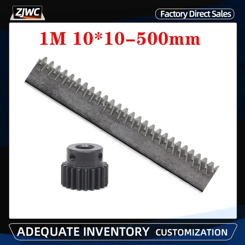 1Mod 1 Modulus Gear Rack Steel 10*10*500Mm Gear Rack Precision Straight  Teeth