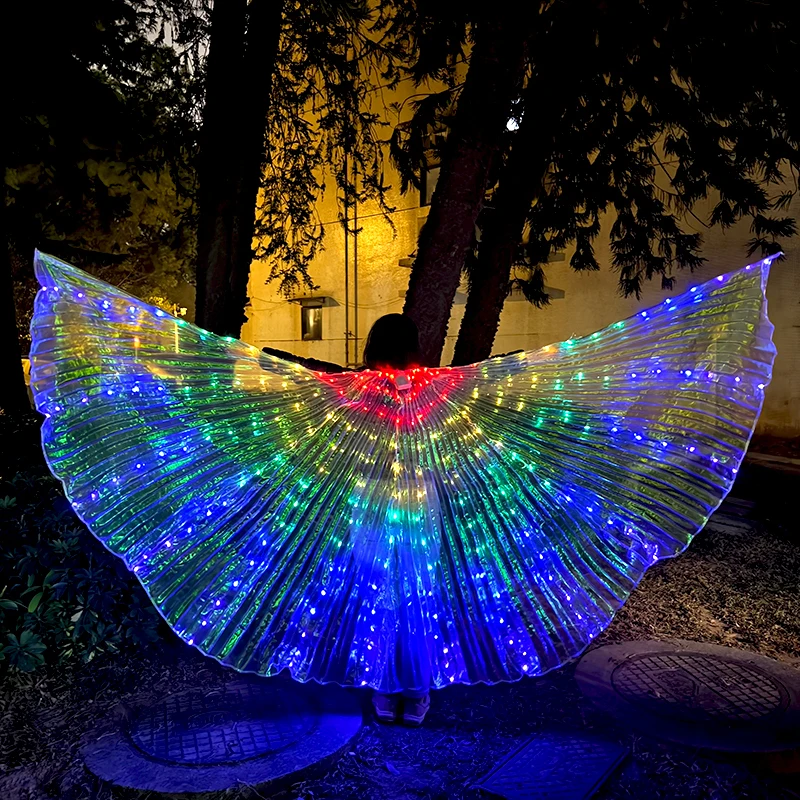 LED Luminous Belly Dance Wings Cloak Stage Performence Supplies Glowing Butterfly Fairy Wing Props fairy wings cloak