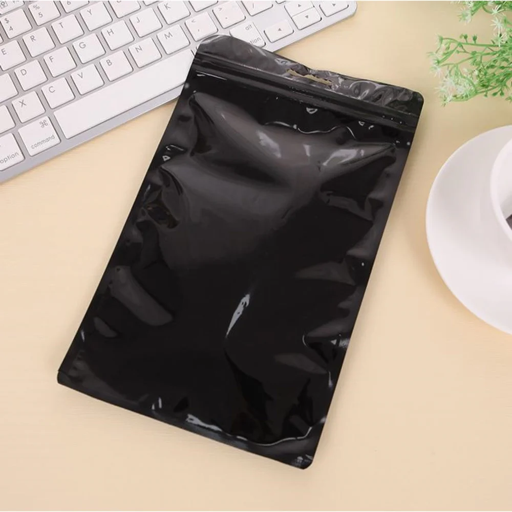 

2000Pcs 12*20cm Black/Clear Plastic Zipper Pack Packing Bag With Hang Hole Package Packaging Bags For Mobile Phone Case SN4032