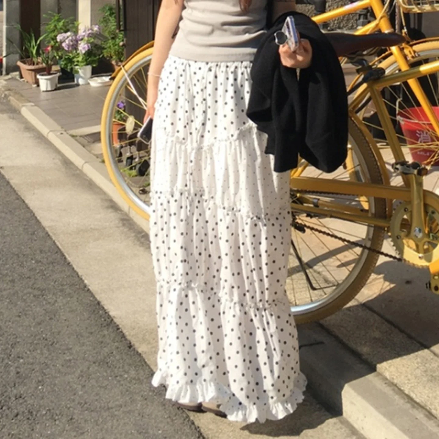 м ī Ʈ Ʈ  ĳ־  ĿƮ Ruffly Ruched Spliced ??Sweet Simple Summer New Chic Skirts
