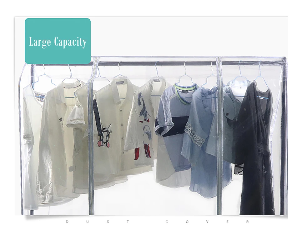 Description Picture 5 of itemGarment Coat Dust Moisture proof Protection Transparent Square Full Cover for Floor-standing Drying Rack for Clothes