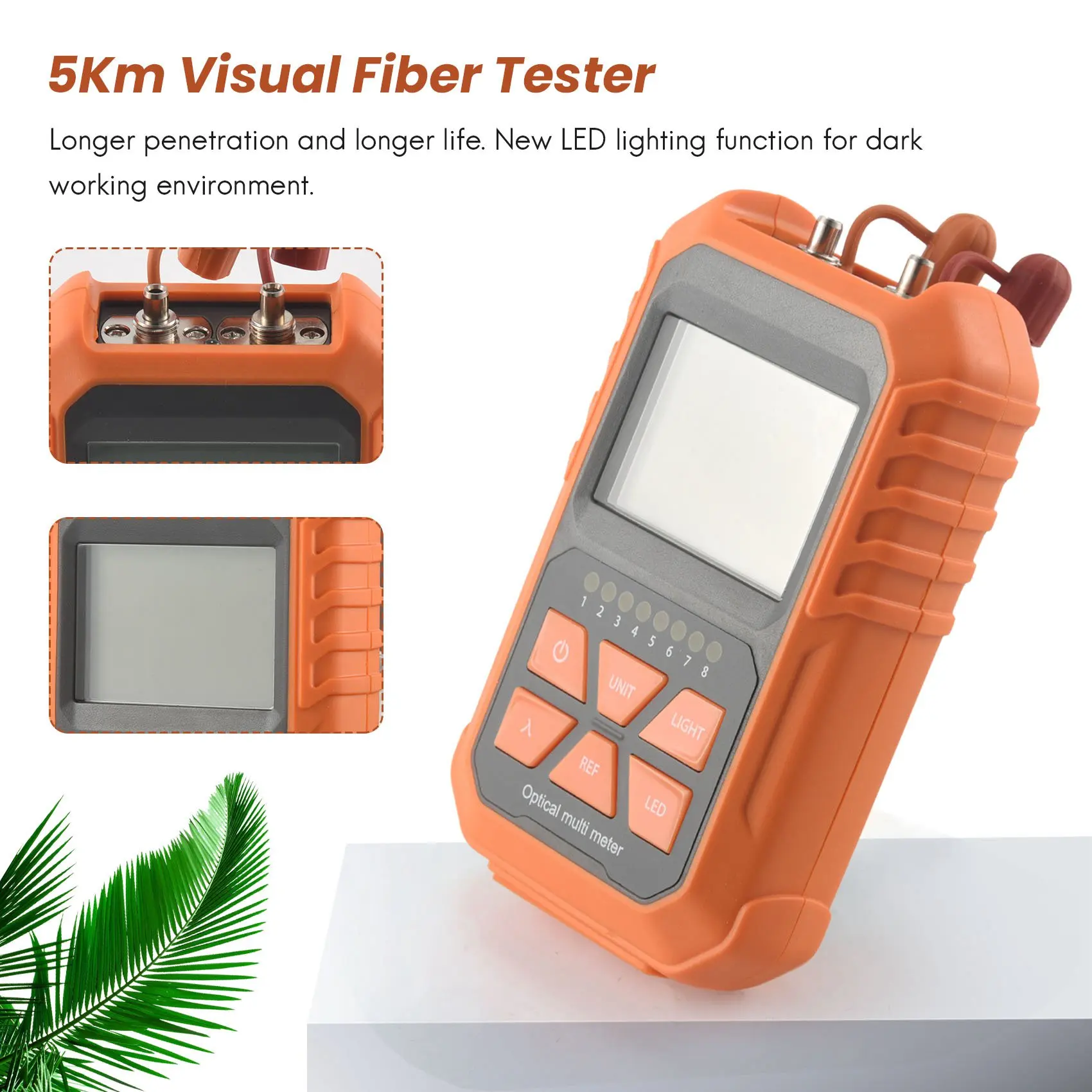 3In1 Optical Power Meter Visual Fault Locator Network Cable Test Led Lighting Optical Fiber Tester 1Mw With 5Km Visual Fault 2