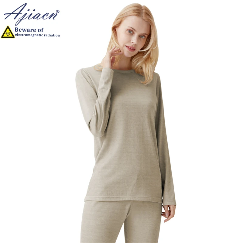 Genuine anti-radiation silver fiber knitted fabric women's long underwear Electromagnetic radiation shielding thermal underwear thermal underwear sets