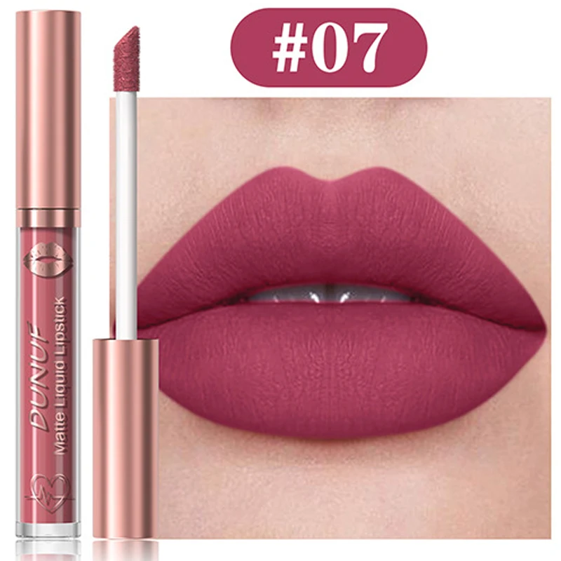 thumbnail image 1 of 18-Colors Sexy Velvet Matte Lip Gloss Rose Pink Liquid Lipstick Beauty Red Waterproof Lasting Easy To Color Nude Lip Tint Makeup, 1 of 5