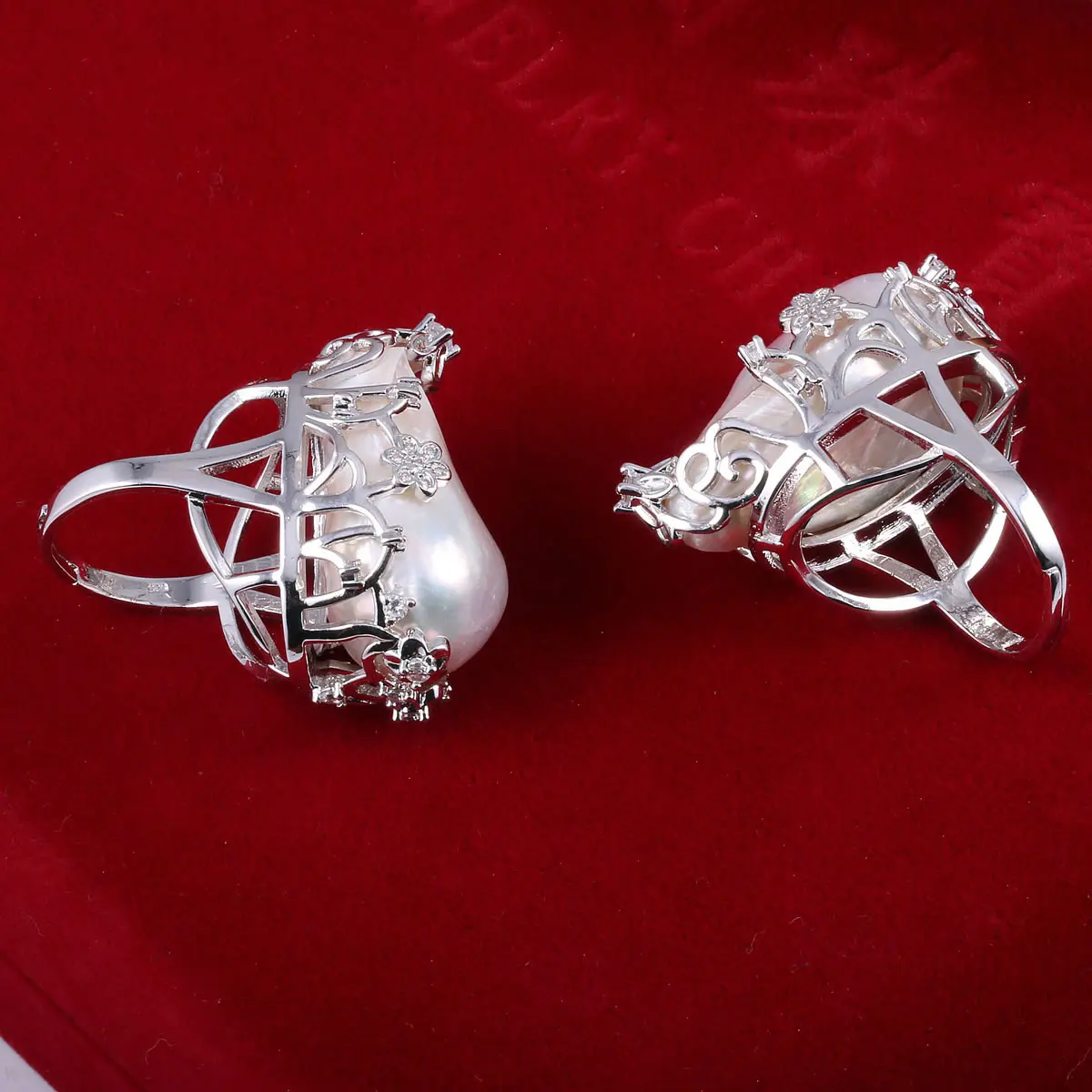 Luxury New Fashion Geometrical Irregular Baroque Pearl Ring For Women Retro Open Resizable Index Finger Rings Party Jewelry