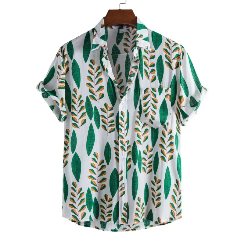 

Summer 2022 New Fashion Trend Short Sleeve Printed Shirt Casual Fashion Men's Clothing