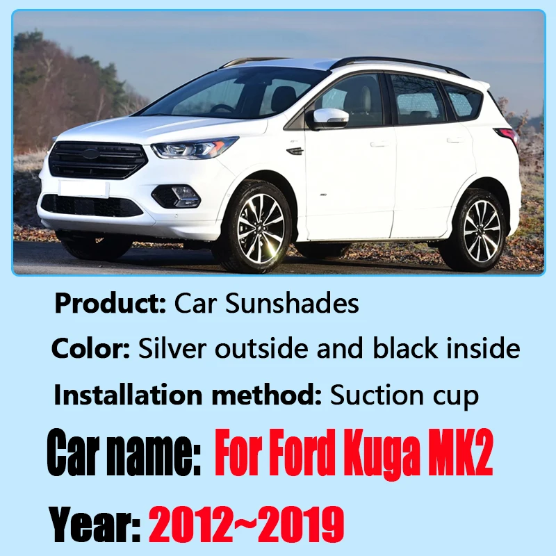 Car Sunshades For Ford Kuga MK2 2012 2013 2014 2015~ Accessories Full Coverage Sunshade Anti-UV Window Visor Privacy Blocks