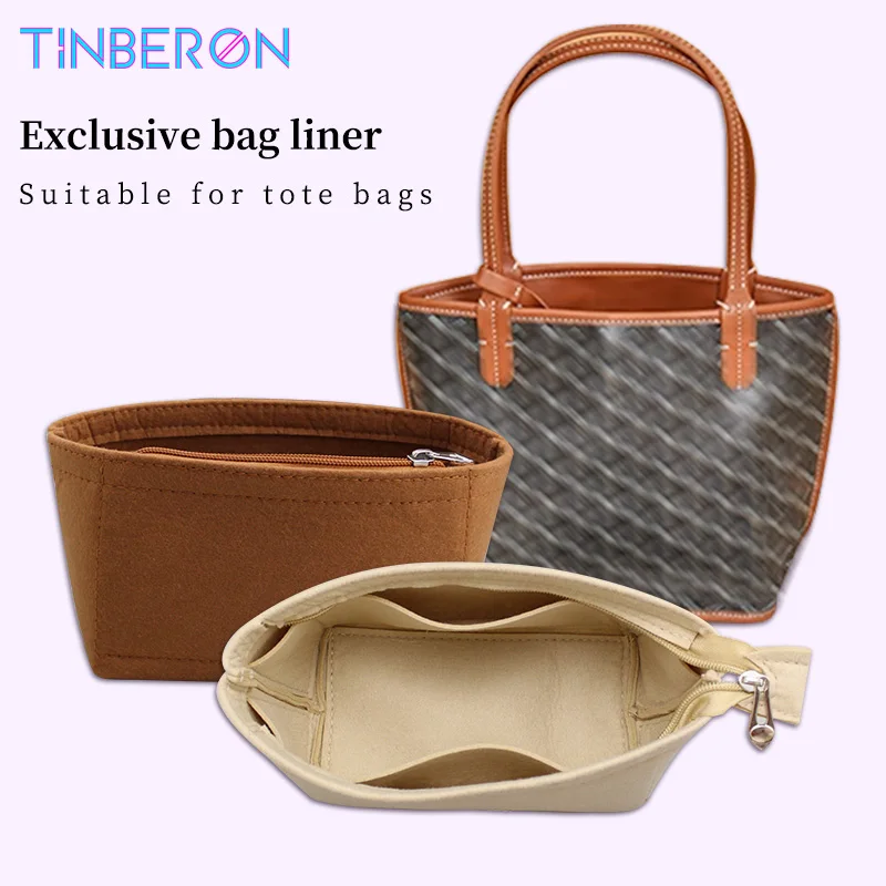 

TINBERON Tote Bag Liner Felt Cloth Make-up Bag Handbag Insert Organizer Travel Cosmetic Bag Large Capacity Storage Bag Organizer