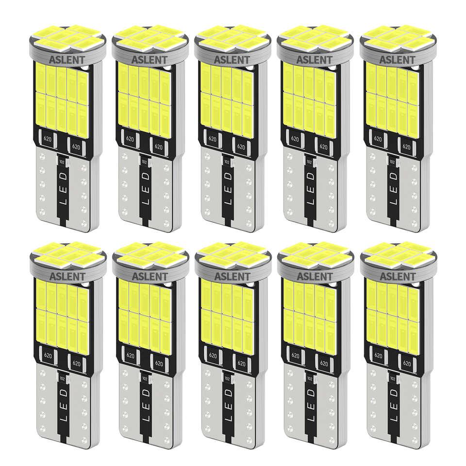 10pcs W5W Led T10 168 194 Signal Lamp Canbus 4014 26SMD For Car Interior Map Dome Lights Parking Position Lights 6000K 12V