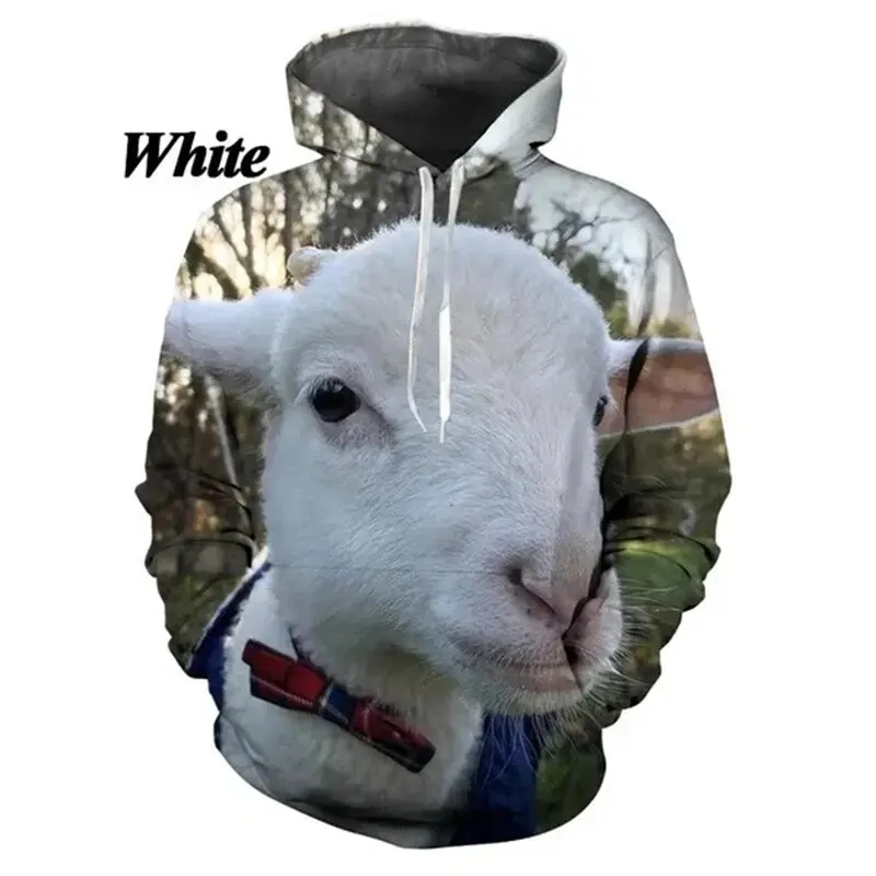 thumbnail image 1 of Sudadera con capucha con estampado de ovejas divertidas y personalidad para hombre, moda informal, unisex, estampado 3D de animales, sudaderas gráficas, tops, 1 of 5