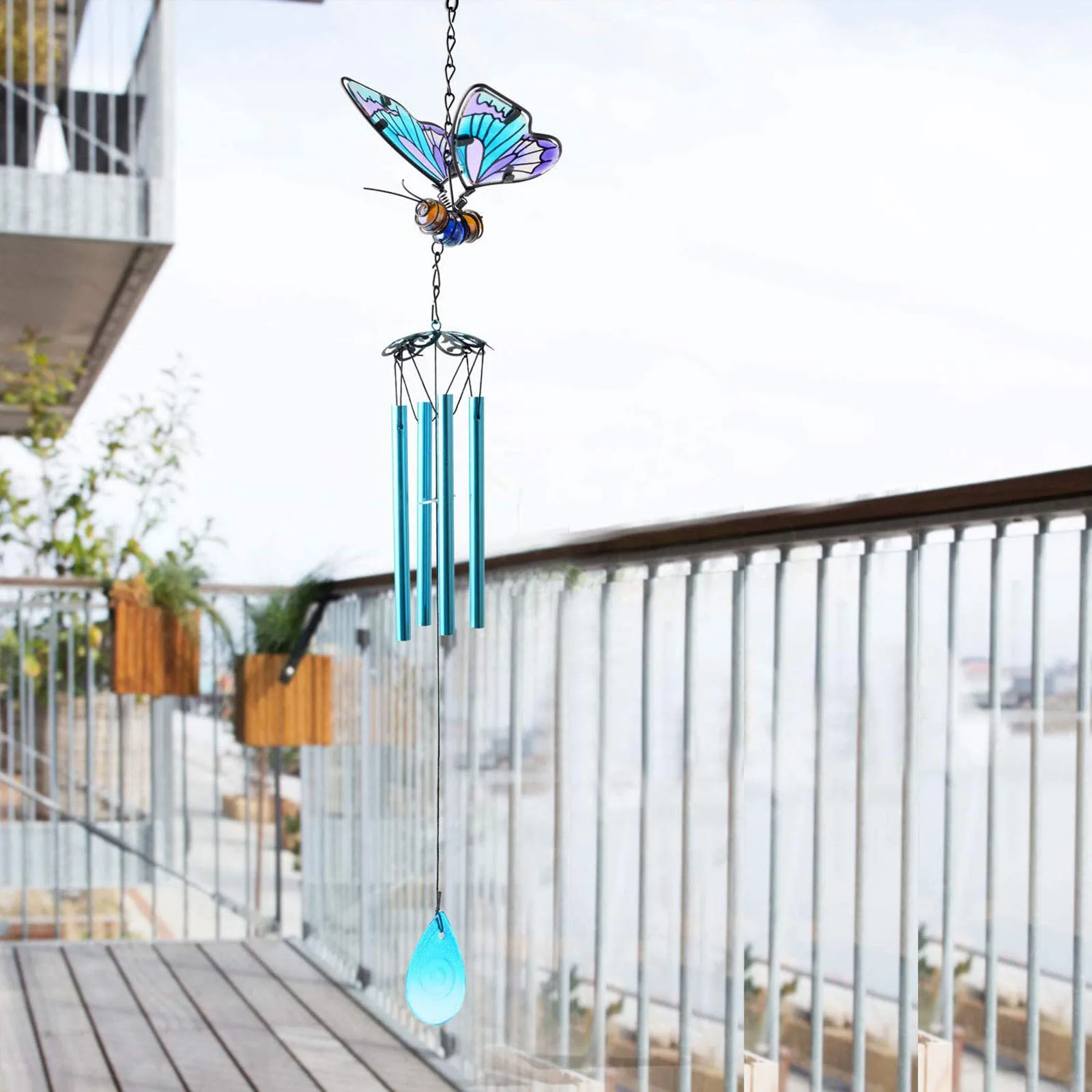 Wood Wind Chime Outdoor Pattern Creative Metal Glass Wood Patterns for