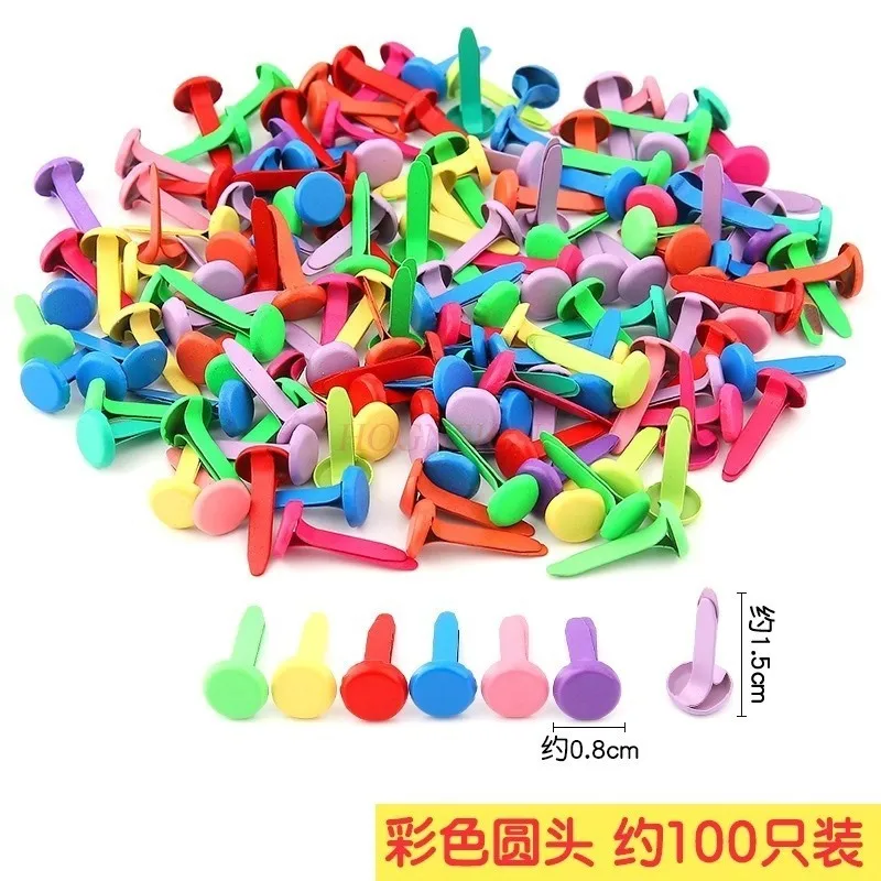 100PCS 다채로운 두 발톱 모양의 네일, 양뿔 네일, 북 네일, 패턴 장식 네일