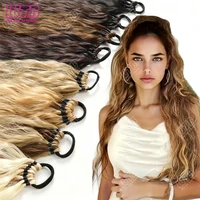 WTB Perruque tressée synthétique de 24 pouces, cheveux bouclés effet permanente, queue de cheval tressée, pour usage quotidien 1