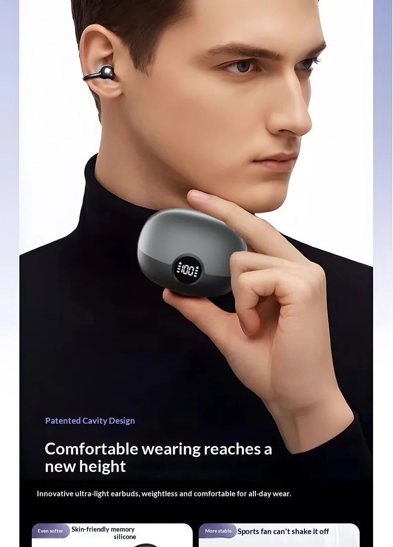 Écouteurs bluetooth sans fil avec affichage batterie et micro_voghion.com