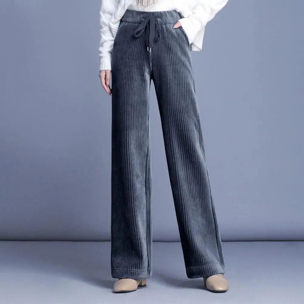 

Women Pants Cozy Plush Warm Women's Drawstring Sweatpants with High Waist Wide Leg for Cold Weather Comfort Style Elastic Waist