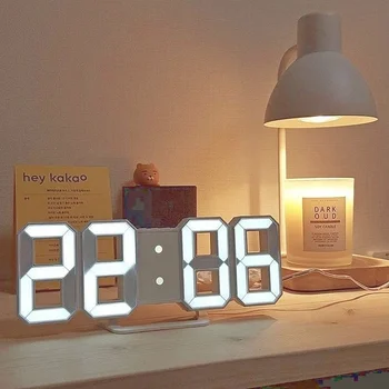 Nordic Digital Alarm Clocks Wall Clocks Hanging Watch Snooze Table Clocks Calendar Thermometer Electronic Clock Digital Clocks 1
