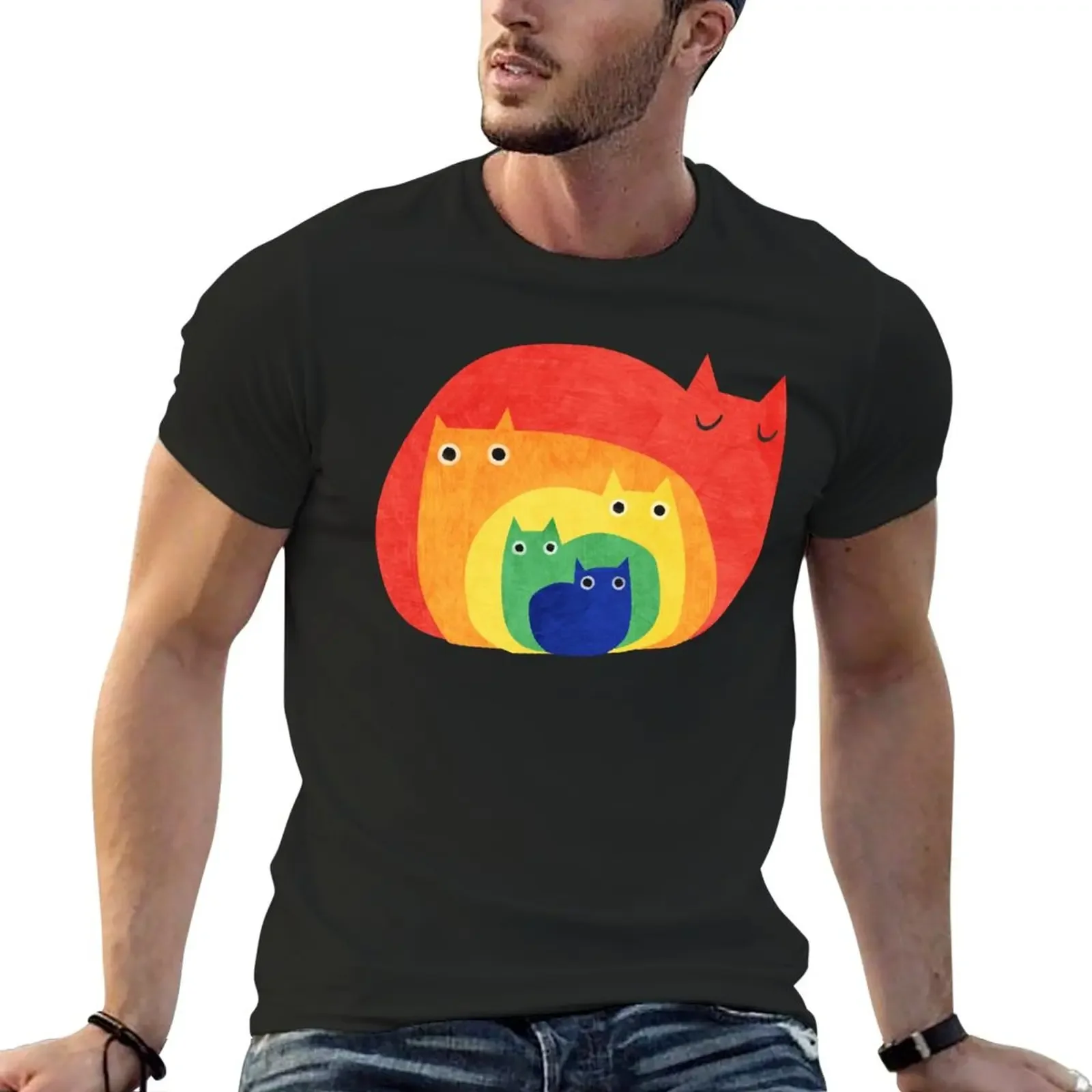 

Pride rainbow cats T-Shirt aesthetic clothes funnys mens t shirt graphic