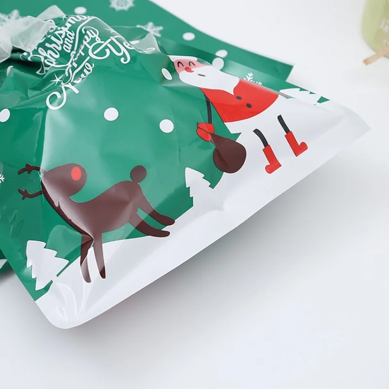 Christmas Candy Bags with Santa &Snowflake Designs, Gift Pouch for Holiday Treats, Festive Party Favors and New Year Fortune Bag