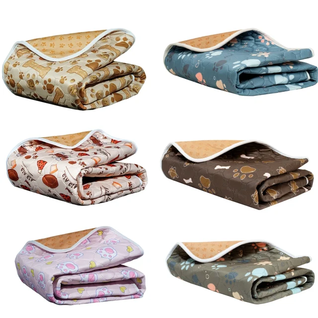 2pcs Cute Waterproof Pet Pee Pad Washable Puppy Training Pad Mat Reusable Anti-Slip Pee Pad Blanket Absorbent Diaper for Dog Cat 2pcs Cute Waterproof Pet Pee Pad Washable Puppy Training Pad Mat Reusable Anti-Slip Pee Pad Blanket Absorbent Diaper for Dog Cat