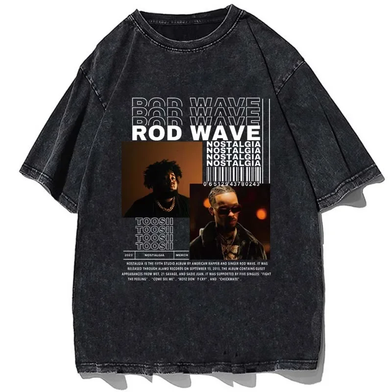 

Футболки Rapper Rod с графическим принтом музыкального альбома, высококачественные Свободные повседневные винтажные футболки большого размера