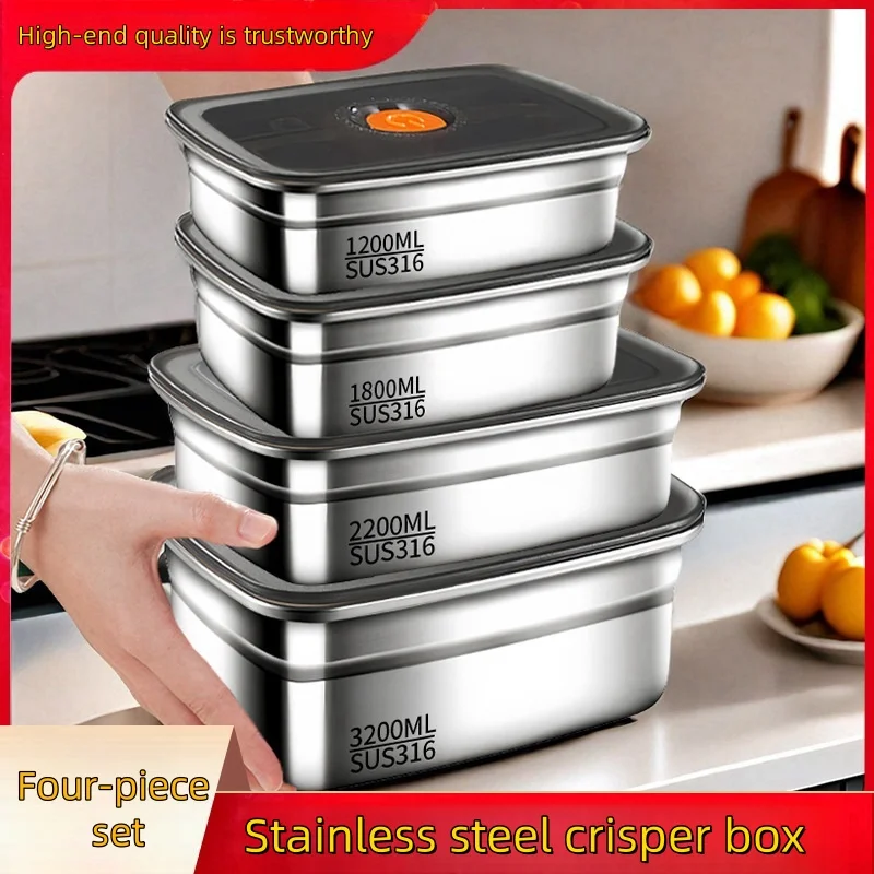 304 Stainless Steel Box Student Lunch Box Food Storage Container With Lid Lunch Bento Food Box Outdoor Picnic Camping Tool