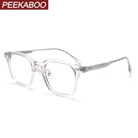 Peekaboo lentille claire rétro lunettes cadre pour hommes TR90 style coréen lunettes carrées pour femmes acétate haute qualité léger 1