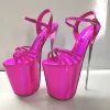 Summer 19cm Metal Thin High Heels Sandals Female Platform Women's Shoes Narrow Band Steel Pipe Dance Buckle SM Stripper Pumps 1