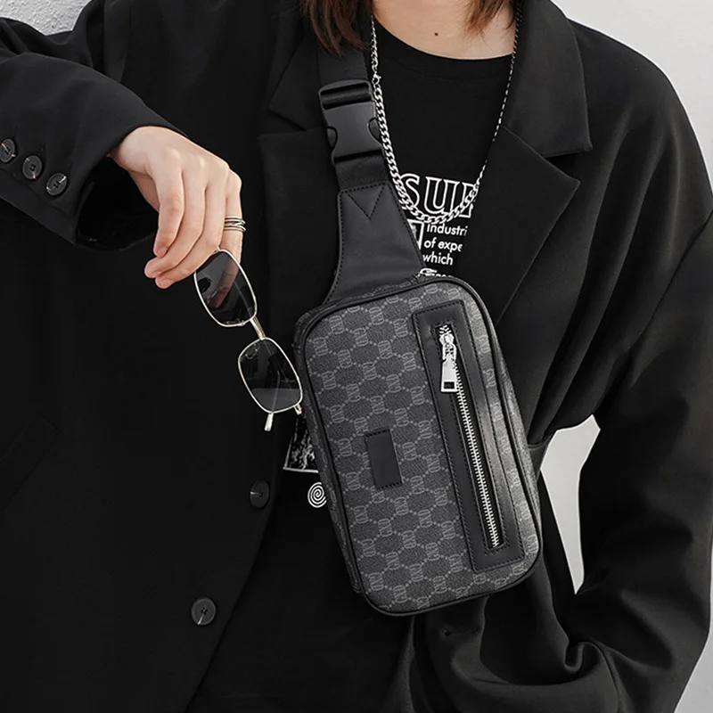 stave bedstemor Stewart ø Luxury Brand Design Chest Bag for Men Street Trendy Small Shoulder  Crossbody Bag Plaid Pattern Phone Bag Chest Pack - AliExpress