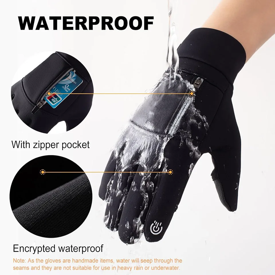 GTUBIKE Winter Gloves for Men Women, Cold Weather Warm Windproof Gloves, Touch Screen Thermal Gloves for Driving Cycling