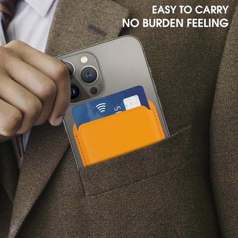 Magnetic Leather Wallet Card Holder Phone Accessory