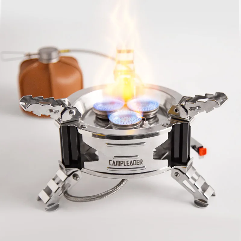 

Portable Folding Butane Gas Stove for Outdoor Picnic Strong Fire Coal Gas Stove Titanium Gas Burner 3-Head