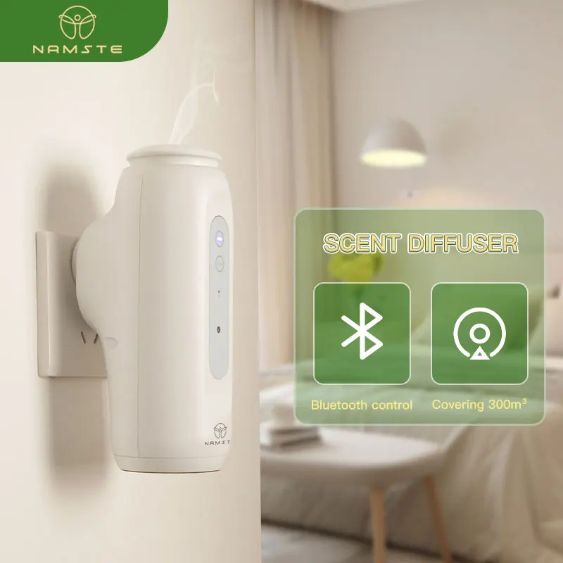 Namste-máquina Waterless do Difusor do Perfume tipo do Soquete Difusor do Óleo do Aroma Controle de Bluetooth Dispositivo Esperto da Fragrância para a Casa e o Hotel