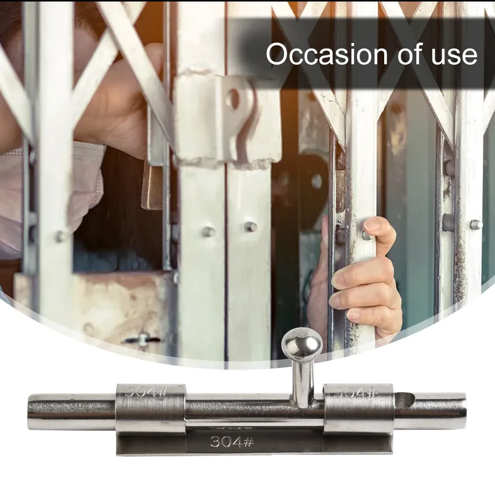 1Pcs 5.5Inch Stainless Steel Door Latch Sliding Lock Bolt Latch Hasp Staple Gate Safety Lock
