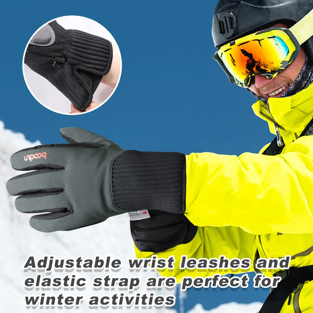 3M Winter Warm Thermal TouchScreen Gloves Ski Waterproof Outdoor Sport Cycling Shock-proof Snowboard Men Women Full Finger Glove 6