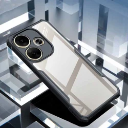 Clear Protective Acrylic & TPU Shell Case - Durable Transparent Cover with Soft Frame - Xiaomi Y7 (Black)