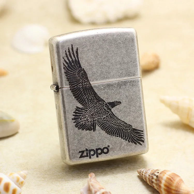 

Оригинальная зажигалка Zippo, медная ветрозащитная древняя серебряная керосиновая зажигалка, подарок с кодом защиты от подделки