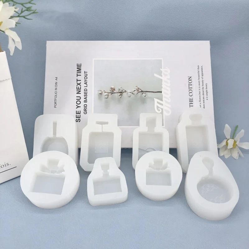 Perfume Bottle Shape Scented Candle Silicone Mold, DIY Handmade Soap Wax, Making Supplies, Ornament