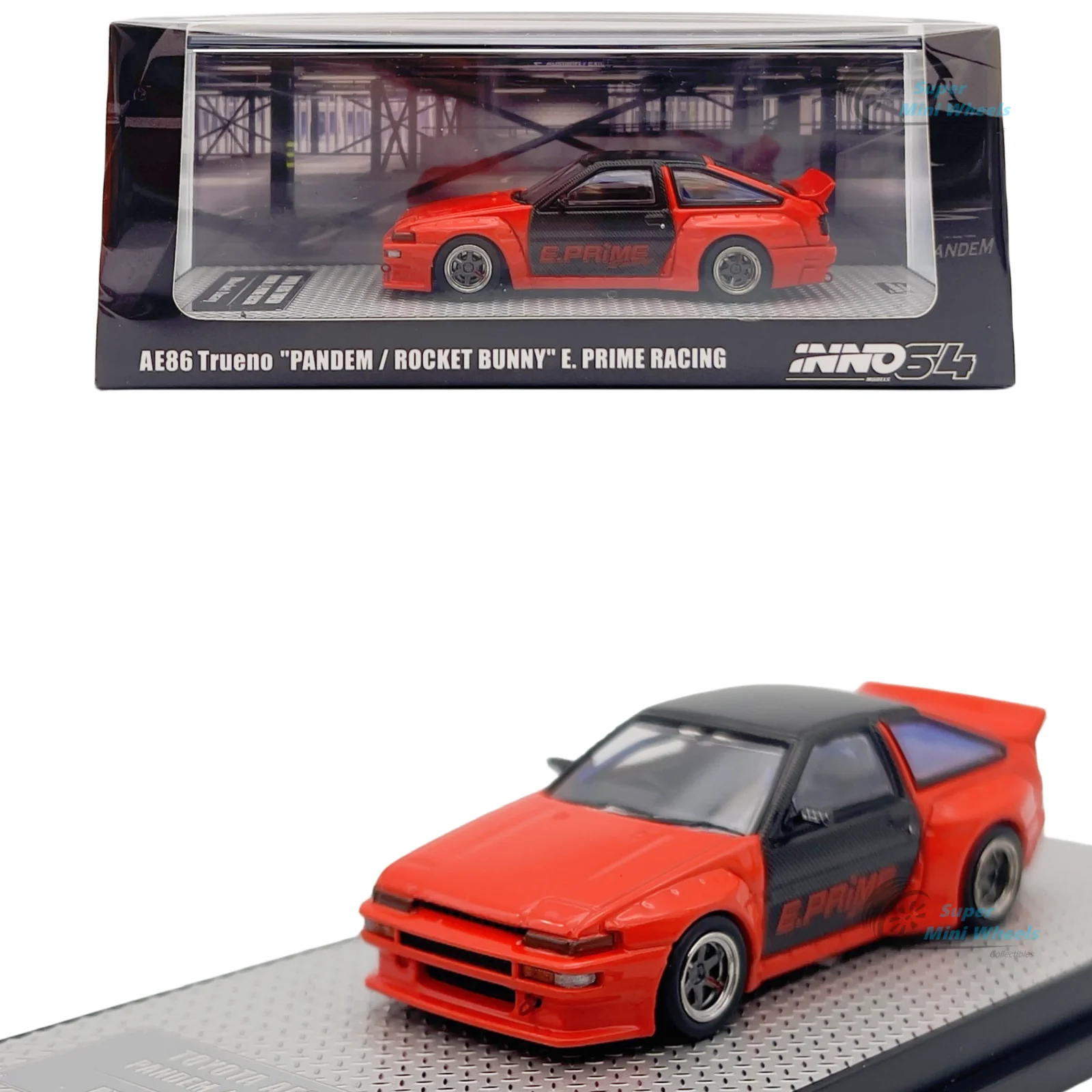 

INNO64 1:64 AE86 Trueno Pandem Rocket Bunny E.prime Racing (Orange) Diecast Model Car Collection Limited Edition Hobby Toys