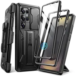 TONGATE Full - Body Heavy Duty Shockproof Phone Case with Stand & Belt Clip Holster - Pc + tpu (Black)