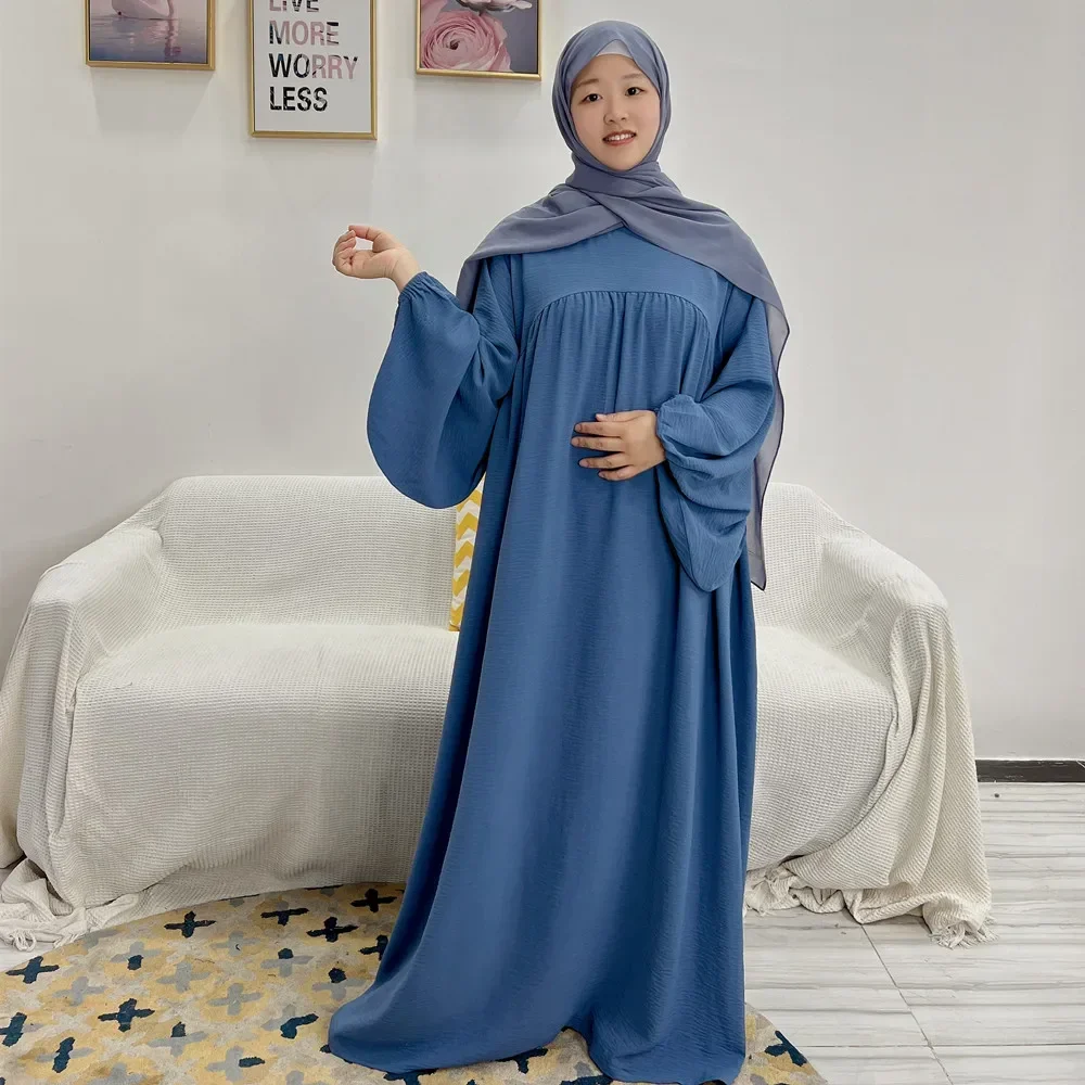Muslim Dresses for Women Abaya Closed Balloon Sleeve Solid Long Prayer Hijab Dress Islam Clothes Dubai Turkey Ramadan Eid Kaftan